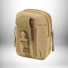 Un sac tactique de couleur sable avec un fermoir et plusieurs poches.
— vue 8
