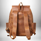Un sac à dos camel en cuir, de style vintage. — vue 4