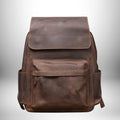 Sac à dos camel - Grand sac en cuir véritable pour voyage et ordinateur, style rétro