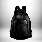 Un mini sac à dos pour homme en cuir noir, avec plusieurs poches, parfait pour un usage quotidien. — vue 4