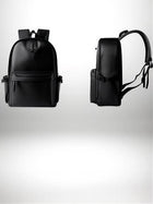 Deux vues d'un sac dos cuir homme noir. Vue de face et de profil. — vue 4