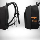 Image d'un sac à dos coque rigide moto avec indication de largeur de 14 cm. — vue 3