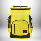 Un sac a dos repas jaune avec des poches en filet noires sur les côtés et une poche zippée à l'avant — vue 8