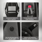 Un sac à dos drone noir avec de nombreuses poches, un compartiment pour ordinateur portable, des sangles de fixation réglables et des détails de conception utiles. — vue 7
