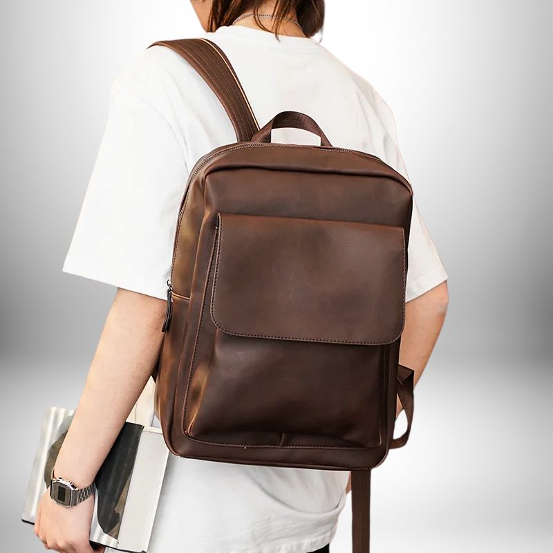 Sac à dos en cuir PU vintage pour homme - l'élégance et la fonctionnalité au quotidien - Cornershop® | Sacs à Dos pour Homme
