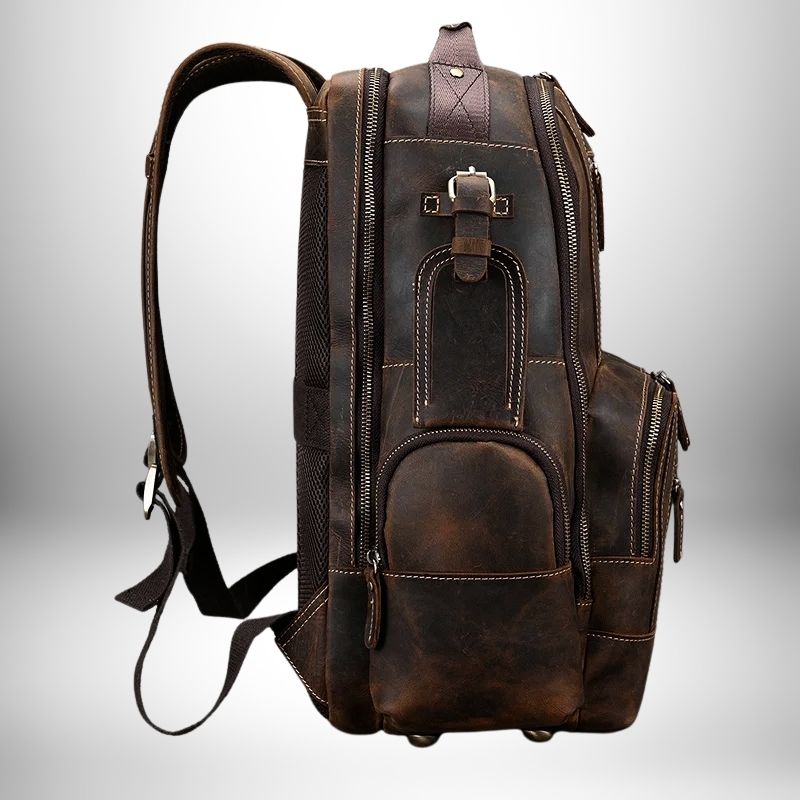Sac à dos homme tendance en cuir Crazy Horse - L'allié idéal des explorateurs urbains - Cornershop® | Sacs à Dos pour Homme