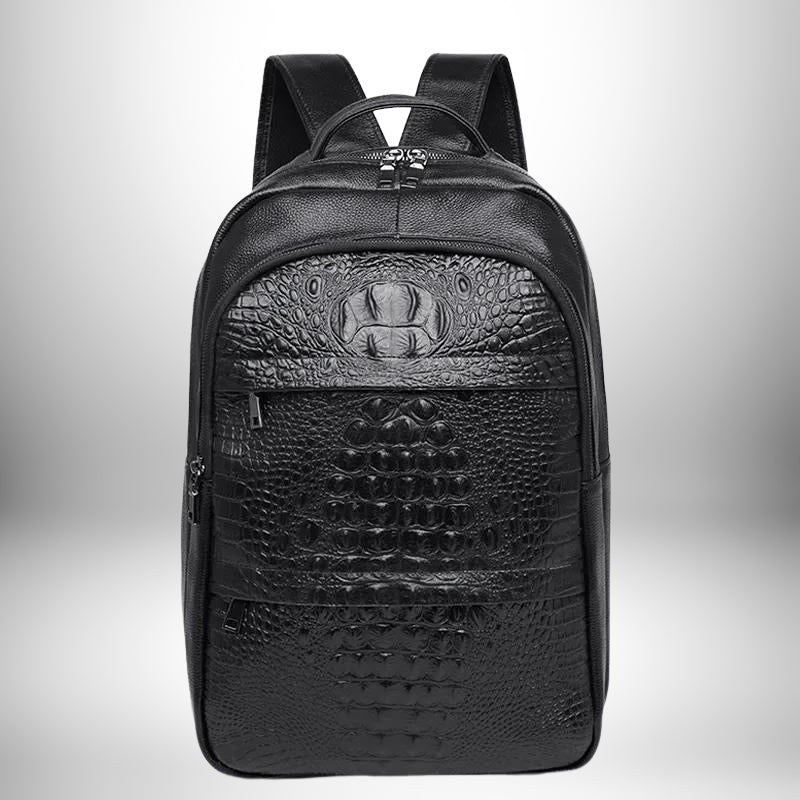 Sac à Dos en Cuir Crocodile Hommes Élégant et Moderne - Cornershop® | Sacs à Dos pour Homme