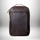 Sac à dos en cuir marron.
 — vue 2