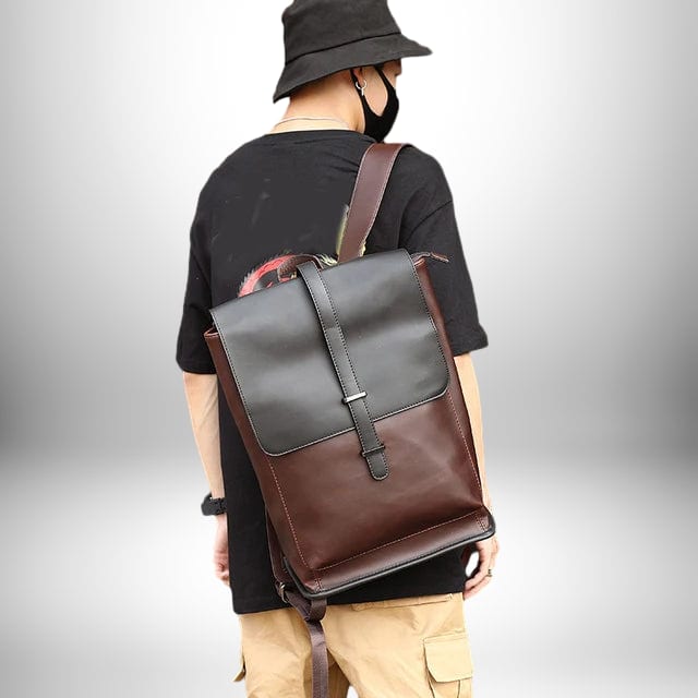 Sac à dos urbain homme - Cuir PU imperméable avec compartiment ordinateur