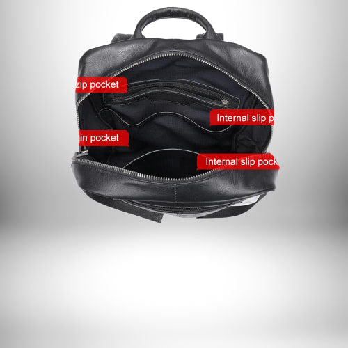 Sac à Dos Homme Cuir Véritable - Protection Élégante pour Ordinateur 14"