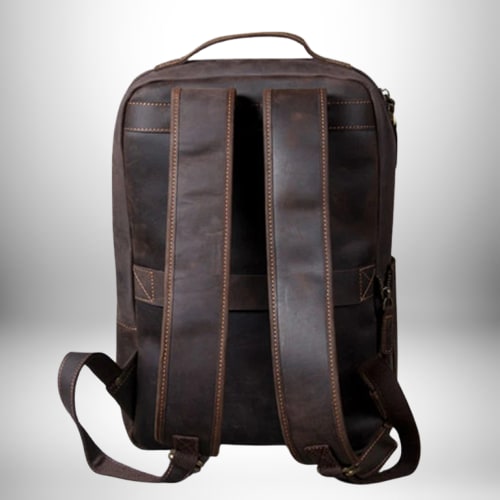Sac à Dos Homme en Cuir Véritable Vintage - Grande Capacité pour Ordinateur