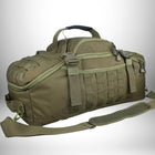 Sac de voyage militaire vert olive avec des sangles Molle et une bandoulière amovible. — vue 7