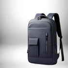 Sac à dos homme design bleu foncé avec plusieurs compartiments et fermetures éclair.
 — vue 4