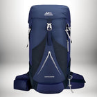 A navy blue hiking backpack with multiple straps and compartments, with the brand name "GOINGHOME" printed on the front facing side. — vue 8