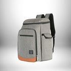 Un sac à dos picnic gris avec des poches multiples et des touches de brun-sépia. — vue 7