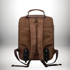 Image arrière d'un sac de transport marron avec roues, parfait comme bagage a main easy jet. — vue 4
