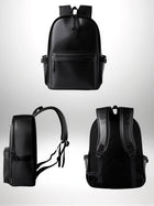 Plusieurs vues d'un sac dos cuir homme noir. — vue 3