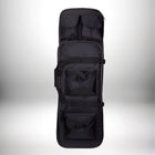 L'image montre un sac a dos chasse porte fusil noir, avec plusieurs poches et fermetures éclair. — vue 7
