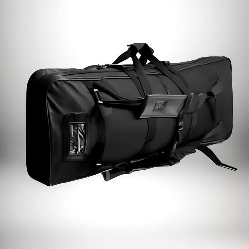 Image d'un sac de chasse noir, un sac a dos chasse porte fusil.