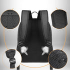Image d'un sac à dos foot noir avec des points de caractéristiques notables mis en évidence.
 — vue 3
