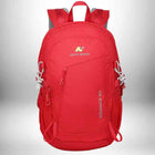 A red backpack with the words "NEVO RHINO" printed. The words "ADVANCE 20" are printed on the bottom side of the backpack. The backpack has multiple pouches for water bottles and clips near the top. — vue 7