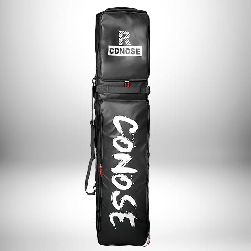 Image d'un sac à dos snowboard noir avec le logo 'CONOSE' en blanc.
