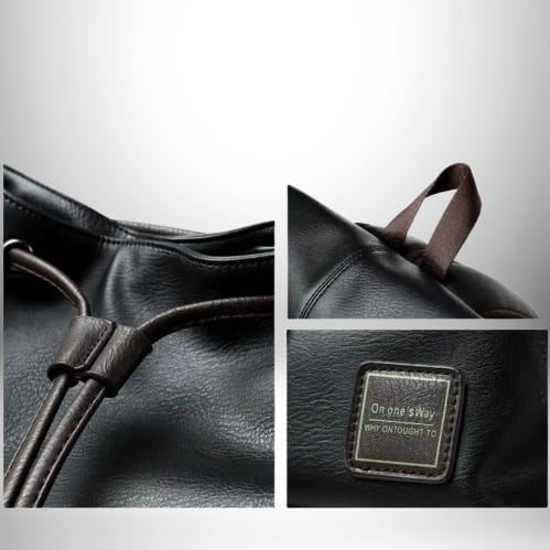 Cartable sac à dos en cuir - Compatible ordinateur 15,6 pouces