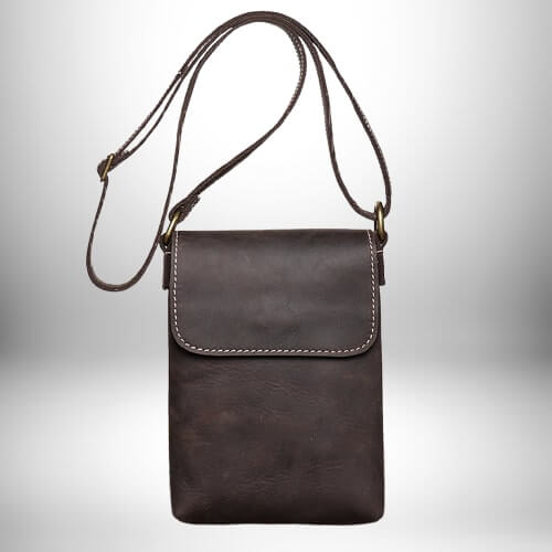 sac bandoulière cuir noir homme​