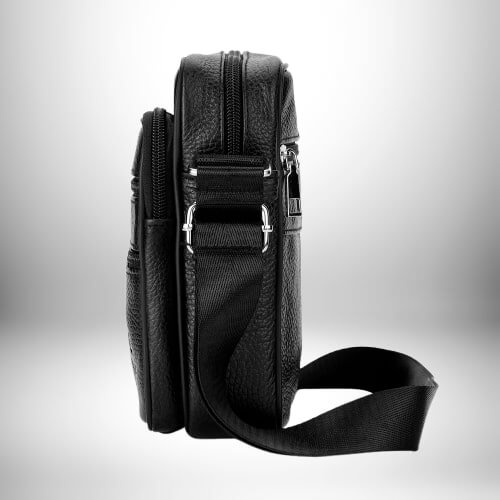 Sac bandoulière cuir noir homme - Design vintage de qualité supérieure