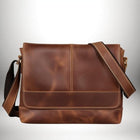 sac bandoulière homme cuir marron​ — vue 7