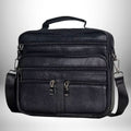 Sac bandoulière homme cuir souple - En cuir véritable avec compartiments multiples et bandoulière ajustable