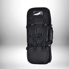 Image d'un sac a dos chasse porte fusil noir, avec des sangles et attaches. — vue 5