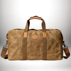 Un grand bagage a main 56x45x25 de couleur brune avec des poignées et une bandoulière en cuir. — vue 8