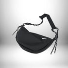 Un petit sac de sport homme noir avec des lanières en corde blanche et noire. — vue 1