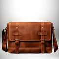 Sacoche camel - Sac à bandoulière en cuir véritable vintage pour homme