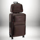 Ensemble de valises marrons. La plus grande est une valise cabine easyjet 56x45x25, avec une petite valise au-dessus. — vue 8