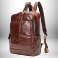 Sac à Dos Homme Cuir Véritable - Protection Élégante pour Ordinateur 14"
